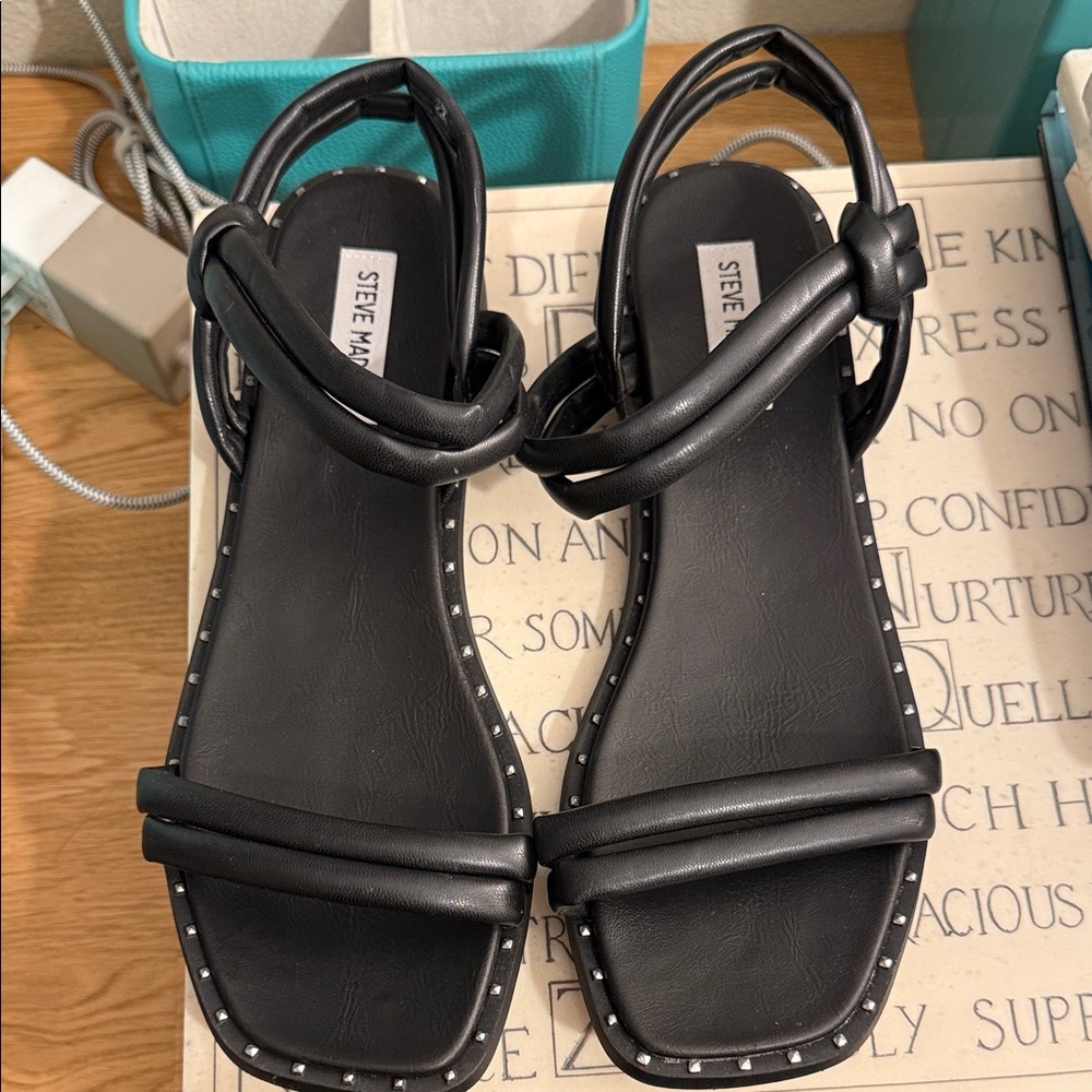 Steve Madden Black Studded Women's Sandals